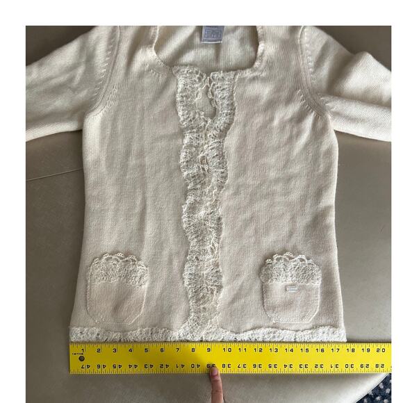 2006 Chanel Knit Cashmere Lace Cream Cardigan - Picture 12 of 15